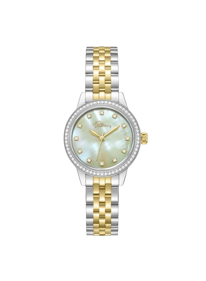 Jeita Champagne Dial Stainless Steel Bracelet Analog Watch for Women, 30mm